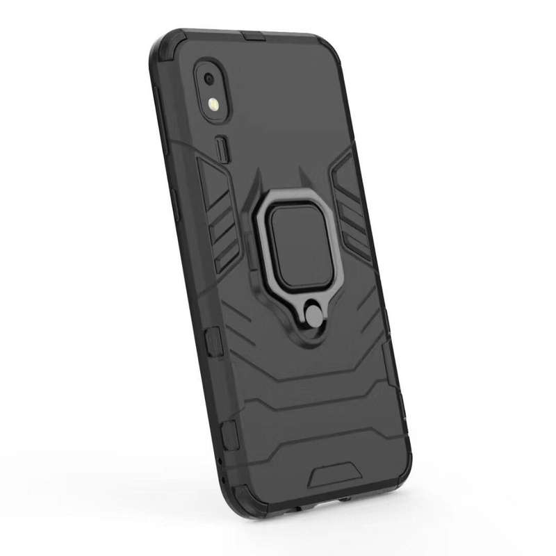 PC + TPU Shockproof Protective Case for Galaxy A2 Core, with Magnetic Ring Holder (Navy Blue)