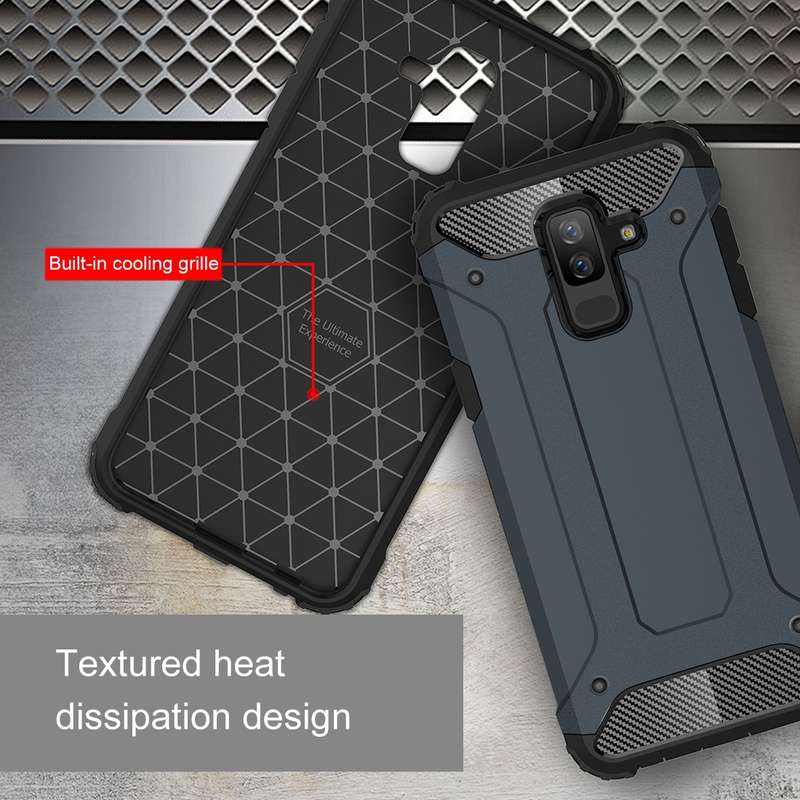 PC + TPU Shockproof Protective Case for Galaxy A2 Core, with Magnetic Ring Holder (Navy Blue)