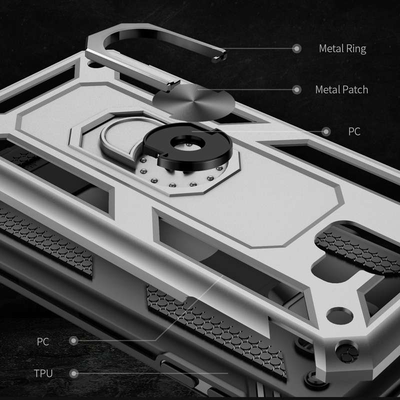 Armor Shockproof TPU + PC Protective Case for Galaxy J6 Plus, with 360 Degree Rotation Holder(Black)