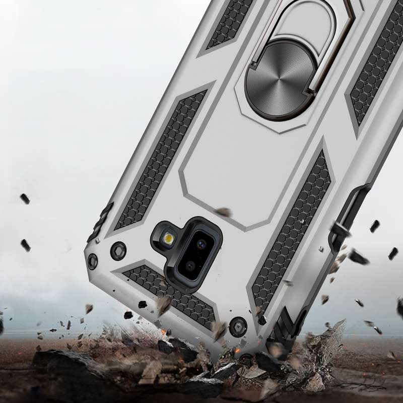 PC + TPU Shockproof Protective Case for Galaxy A2 Core, with Magnetic Ring Holder (Navy Blue)