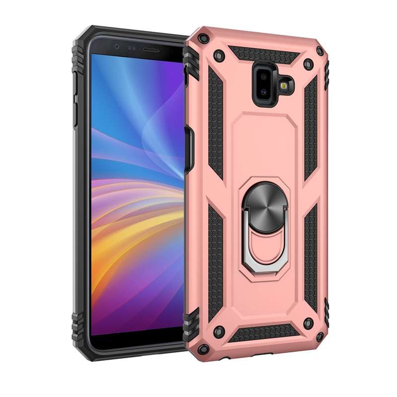 Armor Shockproof TPU + PC Protective Case for Galaxy J6 Plus, with 360 Degree Rotation Holder(Black)
