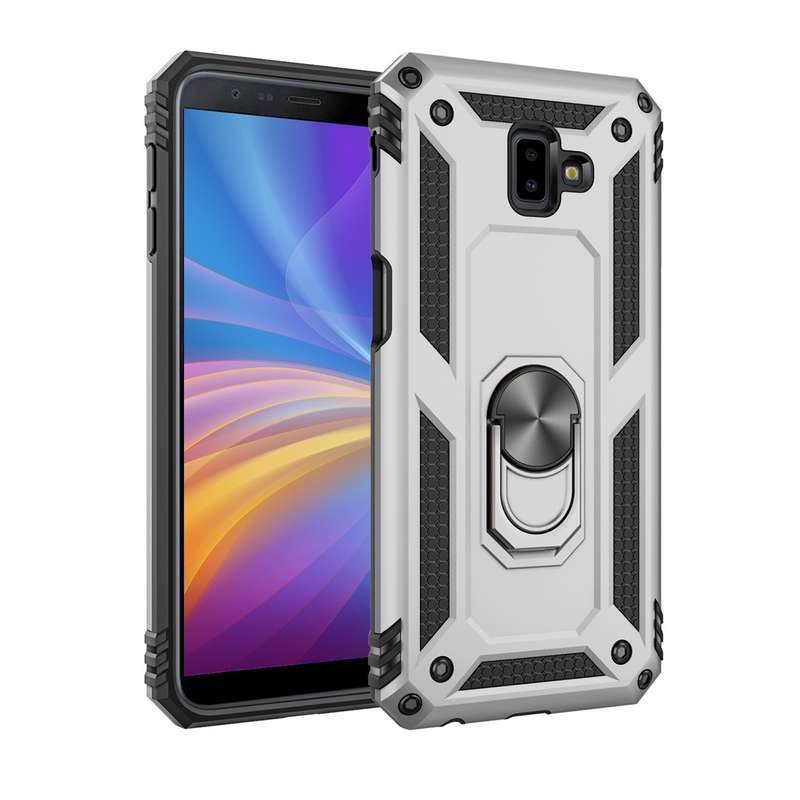Armor Shockproof TPU + PC Protective Case for Galaxy J6 Plus, with 360 Degree Rotation Holder(Black)
