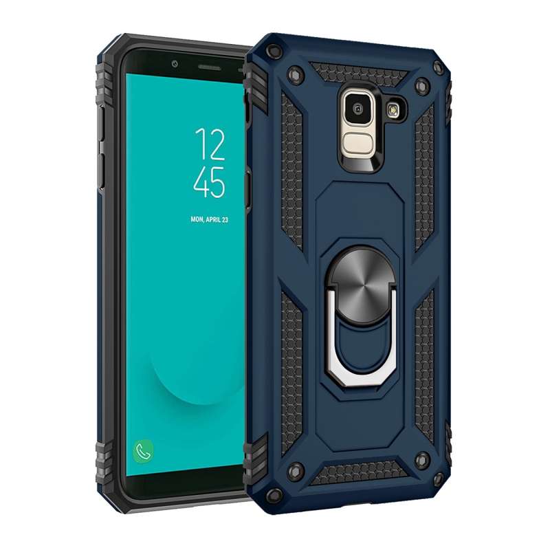 Armor Shockproof TPU + PC Protective Case for Galaxy J6 (2018), with 360 Degree Rotation Holder(Blac