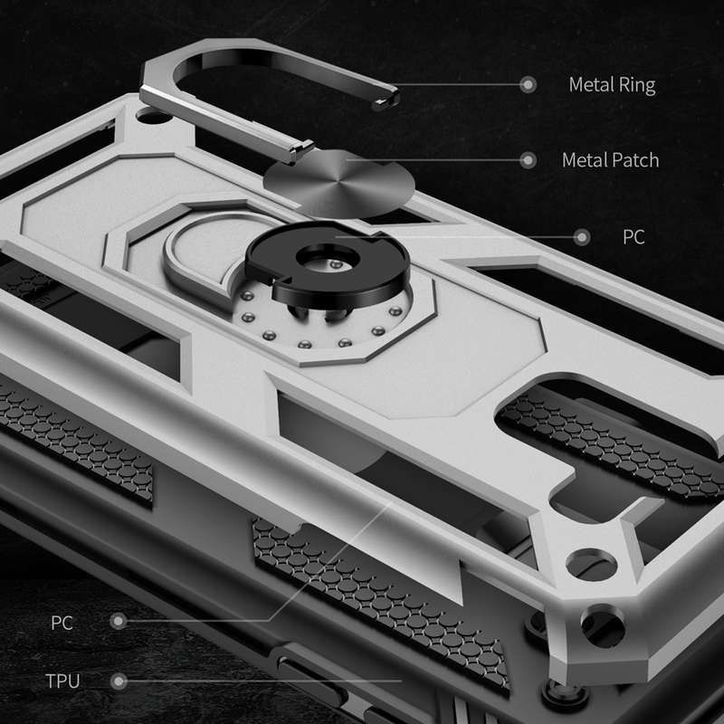 Armor Shockproof TPU + PC Protective Case for Galaxy J6 (2018), with 360 Degree Rotation Holder(Blac