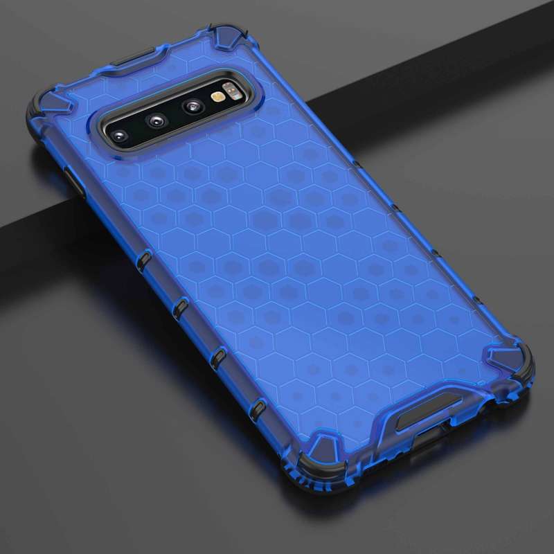 Honeycomb Shockproof PC + TPU Case for Galaxy S10 (Black)