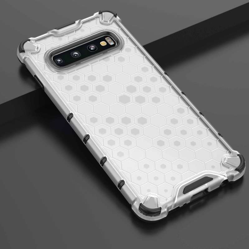 Honeycomb Shockproof PC + TPU Case for Galaxy S10 (Black)