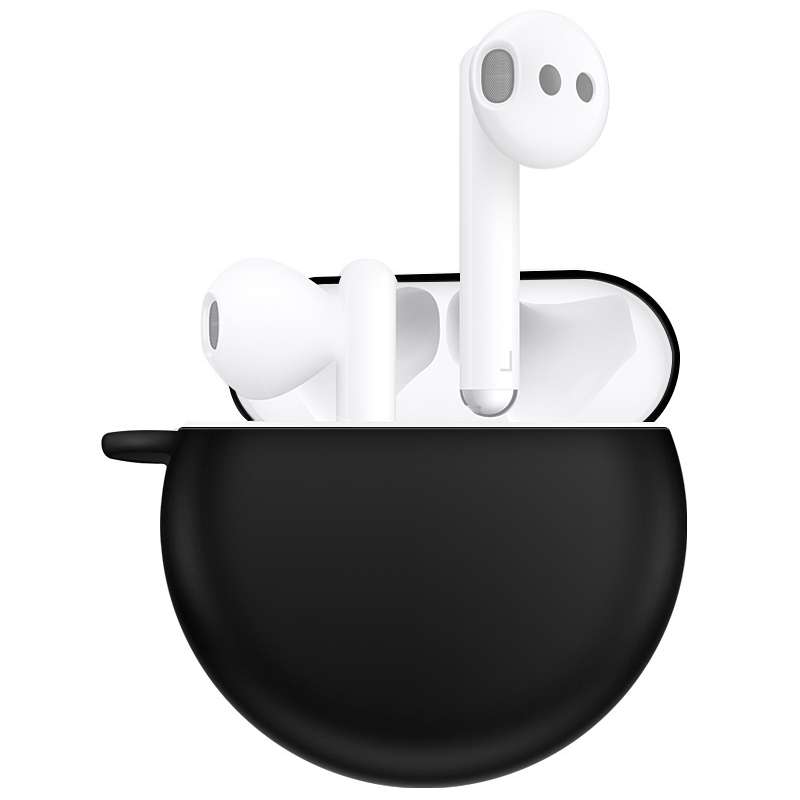For Huawei FreeBuds 3 Silicone Wireless Bluetooth Earphone Protective Case Storage Box(Black)