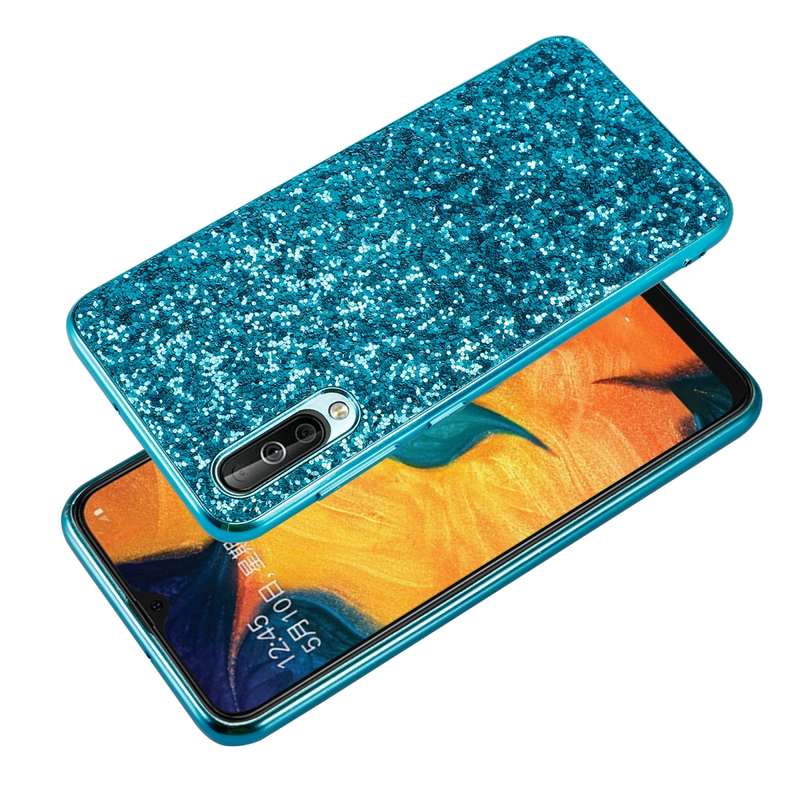 Glittery Powder Shockproof TPU Case for Galaxy A50(Gold)