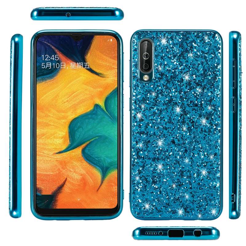 Glittery Powder Shockproof TPU Case for Galaxy A50(Gold)