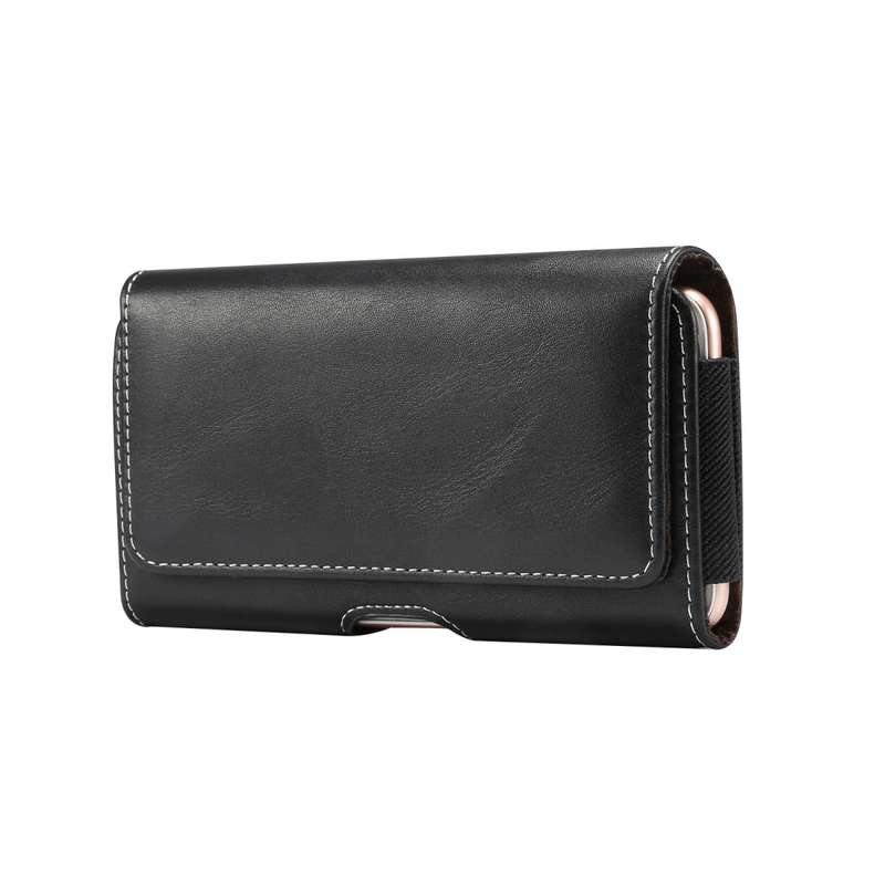 Men Lambskin Texture Multi-functional Universal Mobile Phone Waist Pack Leather Case for 6.3 Inch or