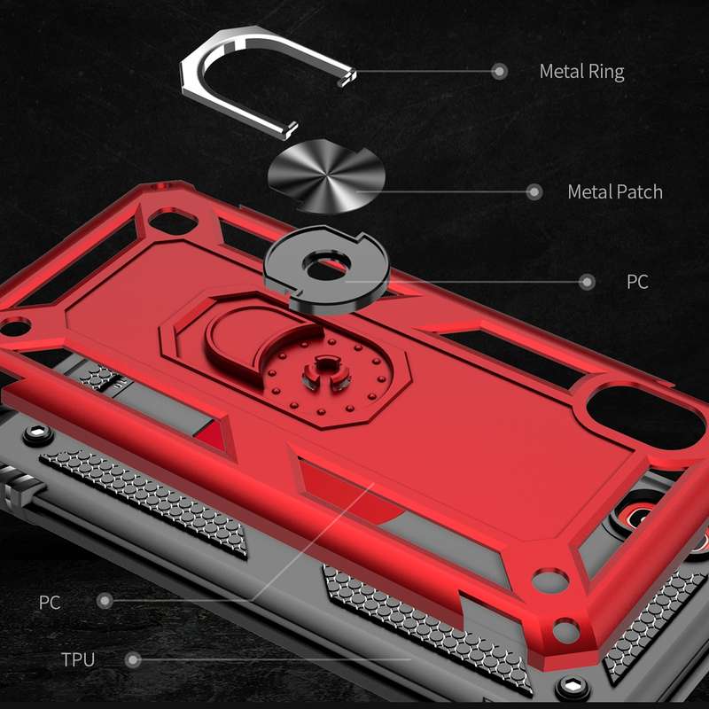 Armor Shockproof TPU + PC Protective Case for Galaxy A10, with 360 Degree Rotation Holder (Black)