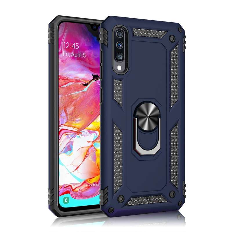 Armor Shockproof TPU + PC Protective Case for Galaxy A70, with 360 Degree Rotation Holder (Black)