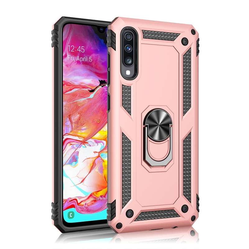 Armor Shockproof TPU + PC Protective Case for Galaxy A70, with 360 Degree Rotation Holder (Black)
