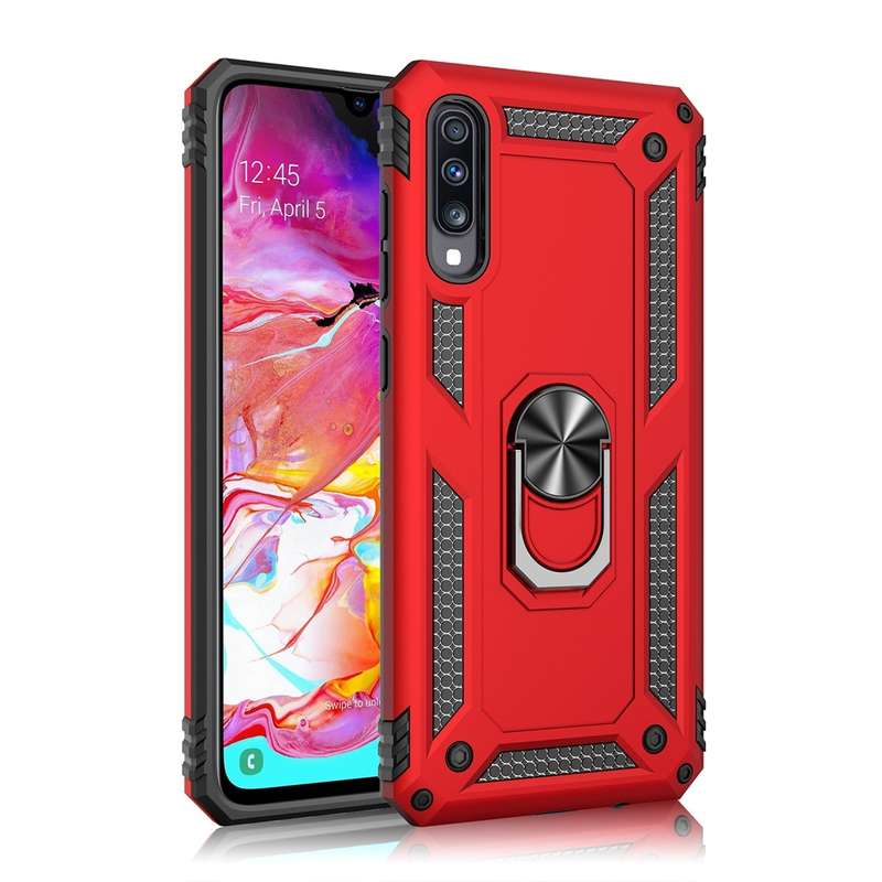 Armor Shockproof TPU + PC Protective Case for Galaxy A70, with 360 Degree Rotation Holder (Black)