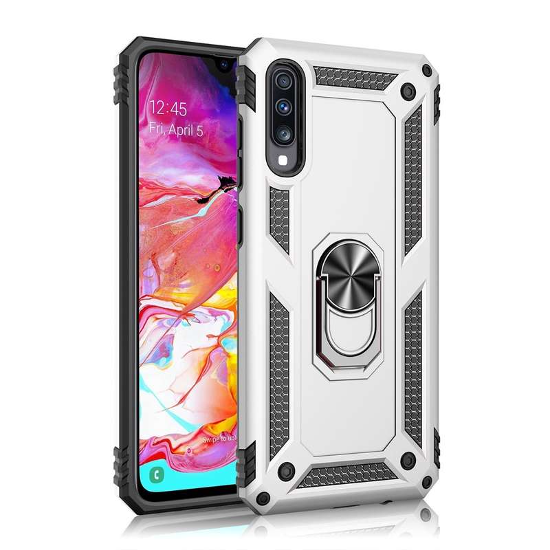 Armor Shockproof TPU + PC Protective Case for Galaxy A70, with 360 Degree Rotation Holder (Black)