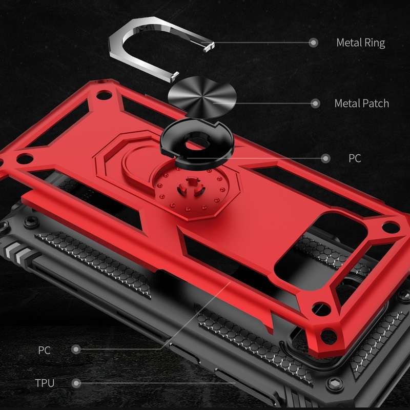 Armor Shockproof TPU + PC Protective Case for Galaxy S8 Plus, with 360 Degree Rotation Holder(Blue)