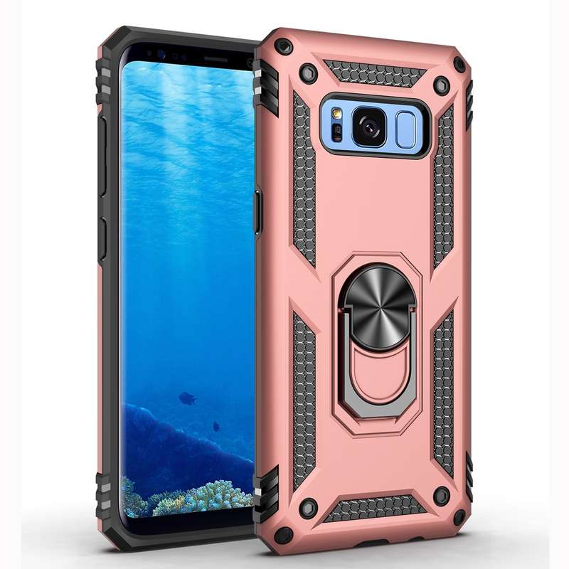 Armor Shockproof TPU + PC Protective Case for Galaxy S8, with 360 Degree Rotation Holder(Black)