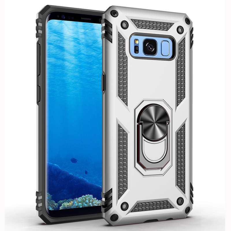 Armor Shockproof TPU + PC Protective Case for Galaxy S8, with 360 Degree Rotation Holder(Black)