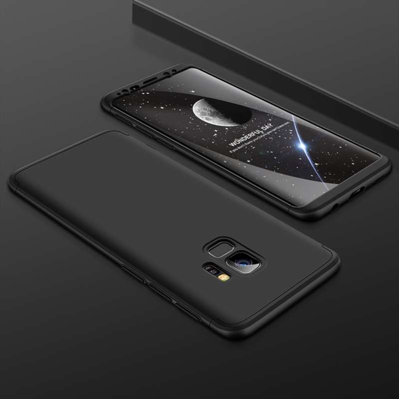 GKK for Galaxy S9 Three Stage Splicing 360 Degree Full Coverage PC Protective Case Back Cover(Black)