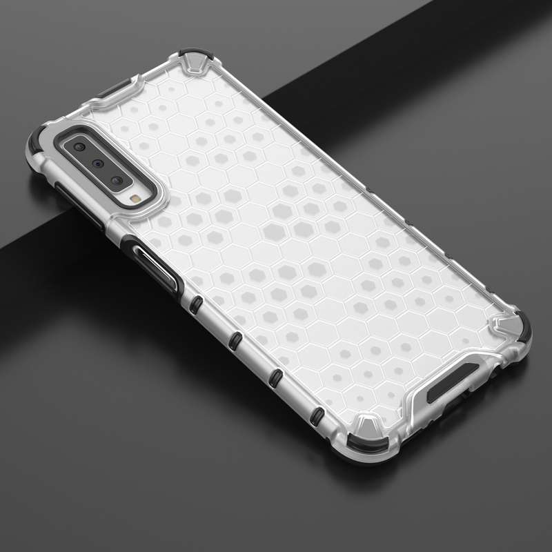 Shockproof Honeycomb PC + TPU Case for Galaxy A7 (2018) (Green)
