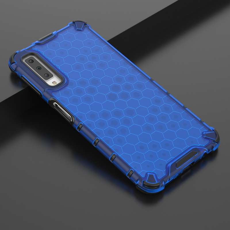 Shockproof Honeycomb PC + TPU Case for Galaxy A7 (2018) (Green)