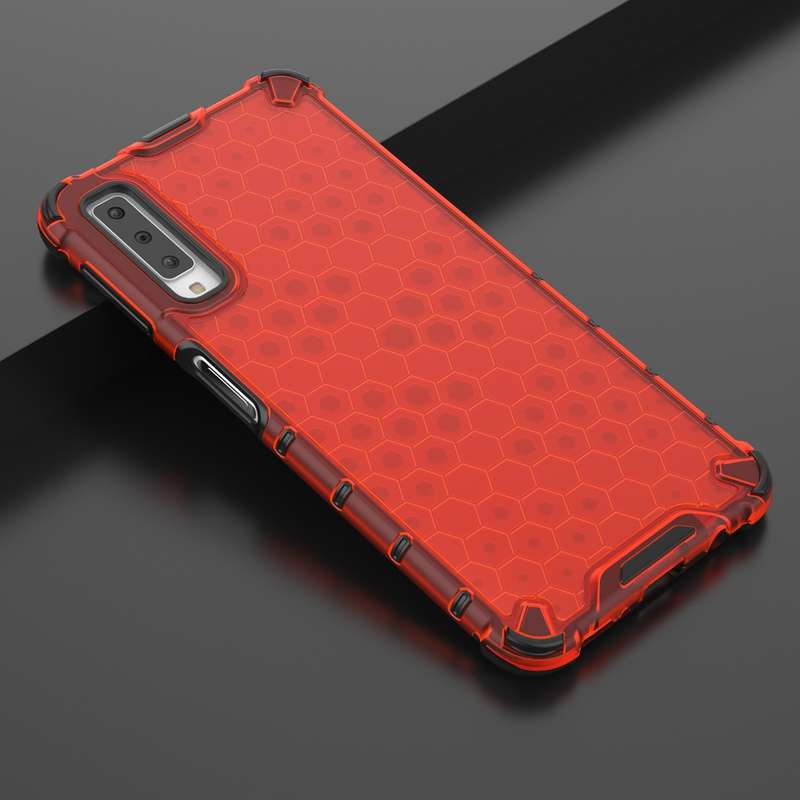 Shockproof Honeycomb PC + TPU Case for Galaxy A7 (2018) (Green)