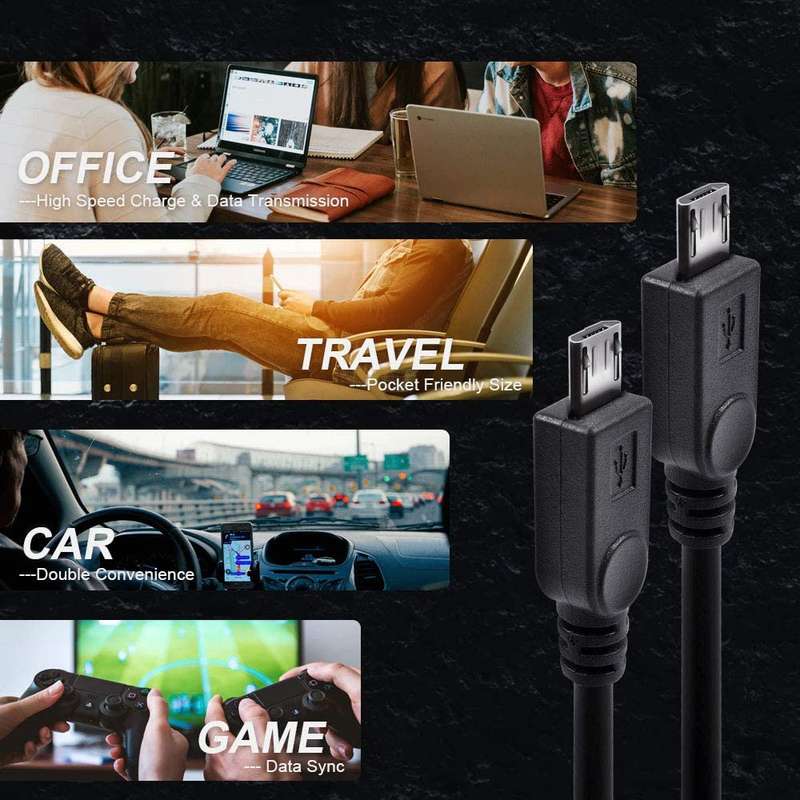 USB-C / Type-C Female to 2 x Micro USB Male Adapter Y Cable, Total Length: about 30cm