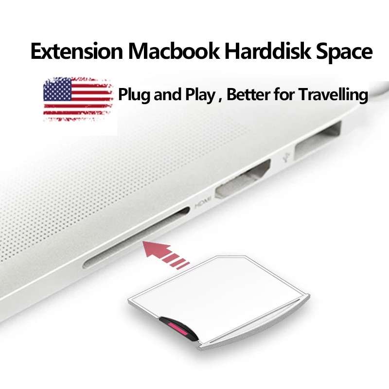 Micro SD / TF Card to SD Adapter for MacBook Air / Pro, Support up to 512GB (White)