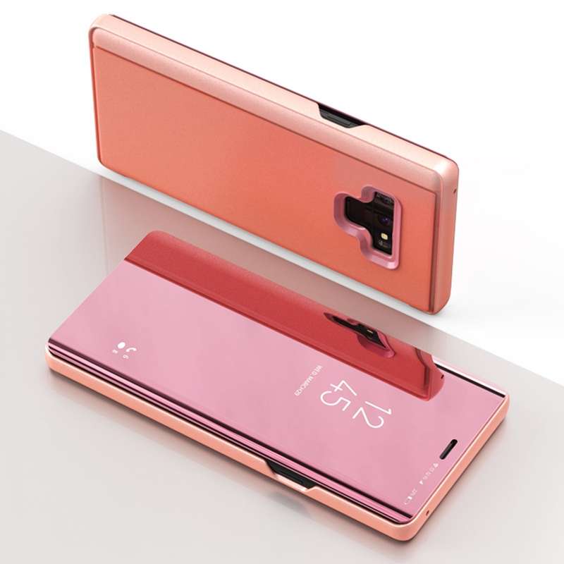 Mirror Clear View Horizontal Flip PU Leather Case for Galaxy Note 9 , with Holder(Black)