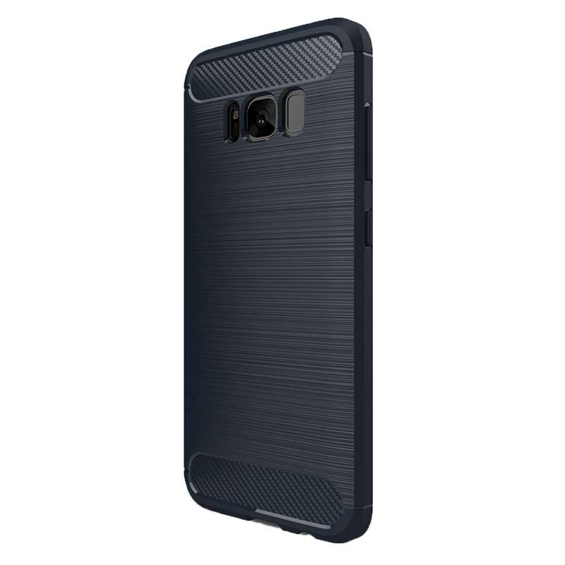 For Galaxy S8 Brushed Carbon Fiber Texture Shockproof TPU Protective Cover Case (Black)