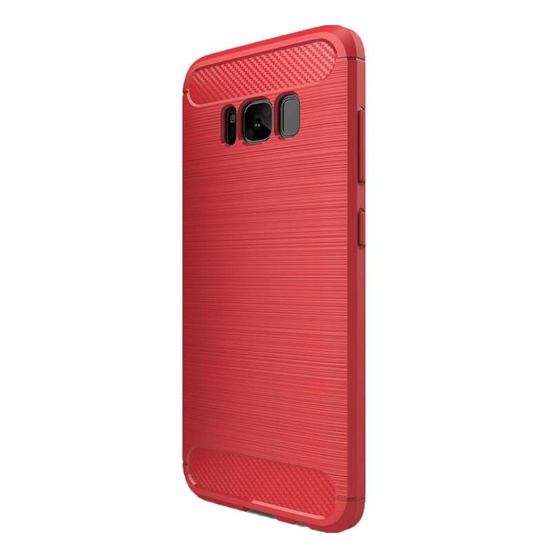 For Galaxy S8 Brushed Carbon Fiber Texture Shockproof TPU Protective Cover Case (Black)