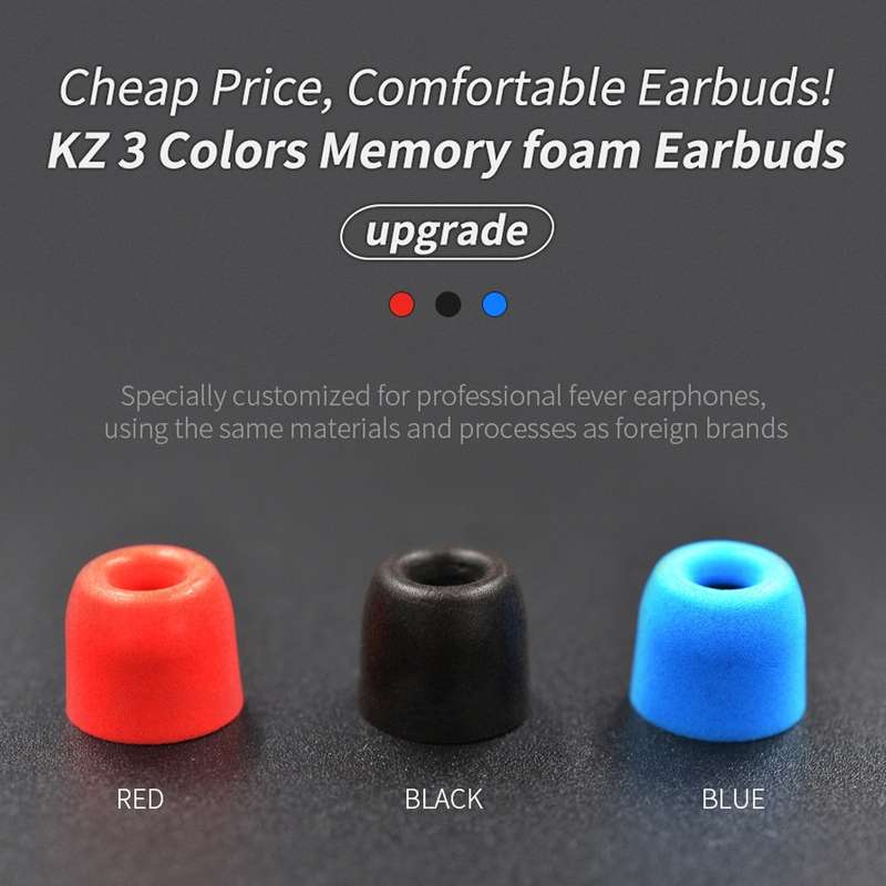 KZ 6 PCS Sound Insulation Noise Cancelling Memory Foam Earbuds Kit for All In-ear Earphone, Size: L