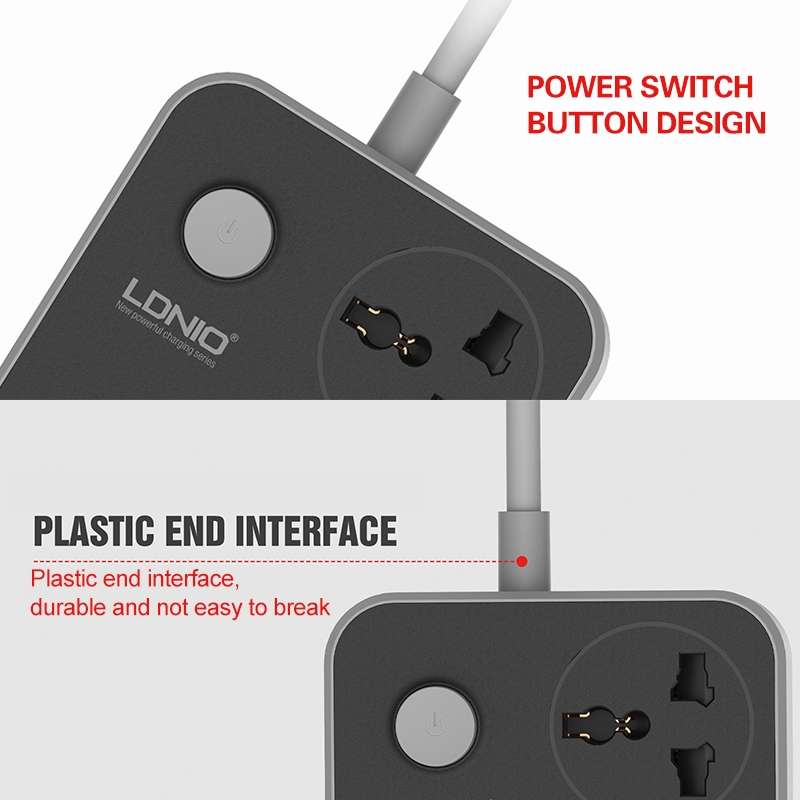 LDNIO SC3604 6 x USB Ports Multi-function Travel Home Office Socket, Cable Length: 2m, Big UK Plug