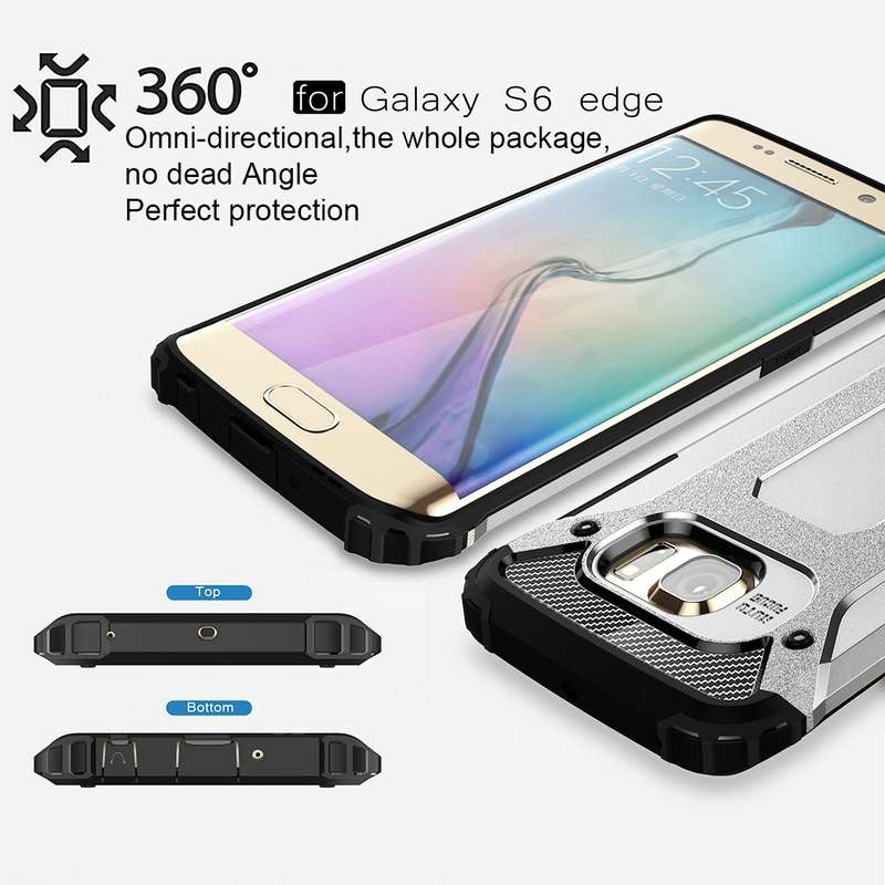 For Galaxy S6 Edge / G925 Tough Armor TPU + PC Combination Case (Grey)