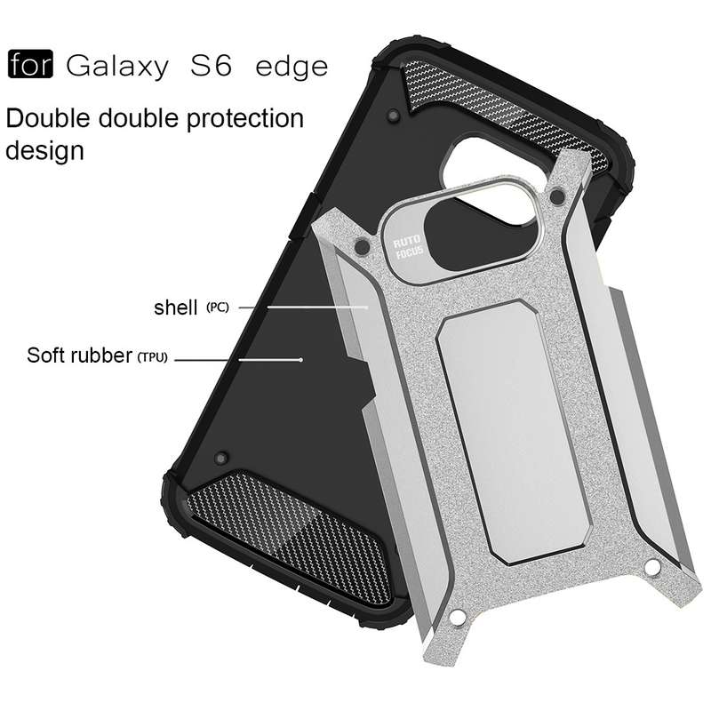 For Galaxy S6 Edge / G925 Tough Armor TPU + PC Combination Case (Grey)