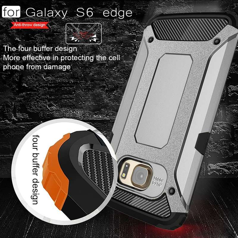 For Galaxy S6 Edge / G925 Tough Armor TPU + PC Combination Case (Grey)