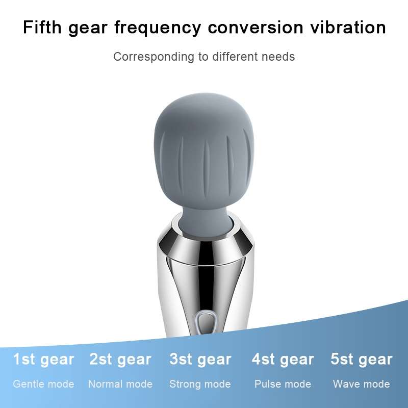 Portable Mini Multifunctional Physiotherapy Electric Hand-held Massage Stick(White)