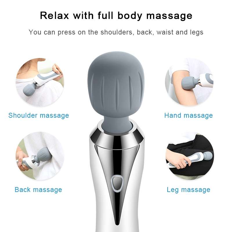 Portable Mini Multifunctional Physiotherapy Electric Hand-held Massage Stick(White)