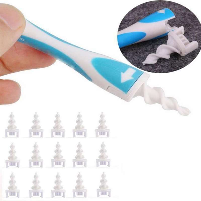 10 Suit Smart Swab Plastic Ear Cleaner Earwax Removal Tool with 15 Replacement Parts