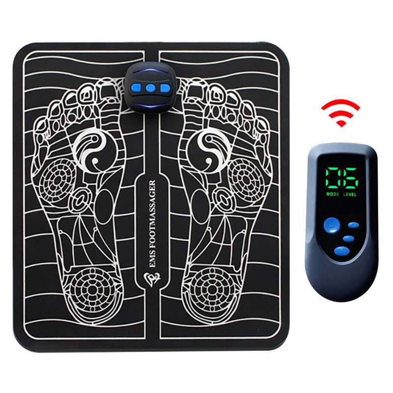 EMS Rechargeable Pulse Foot Massage Machine Foot Pad Physical Therapy with Remote Control