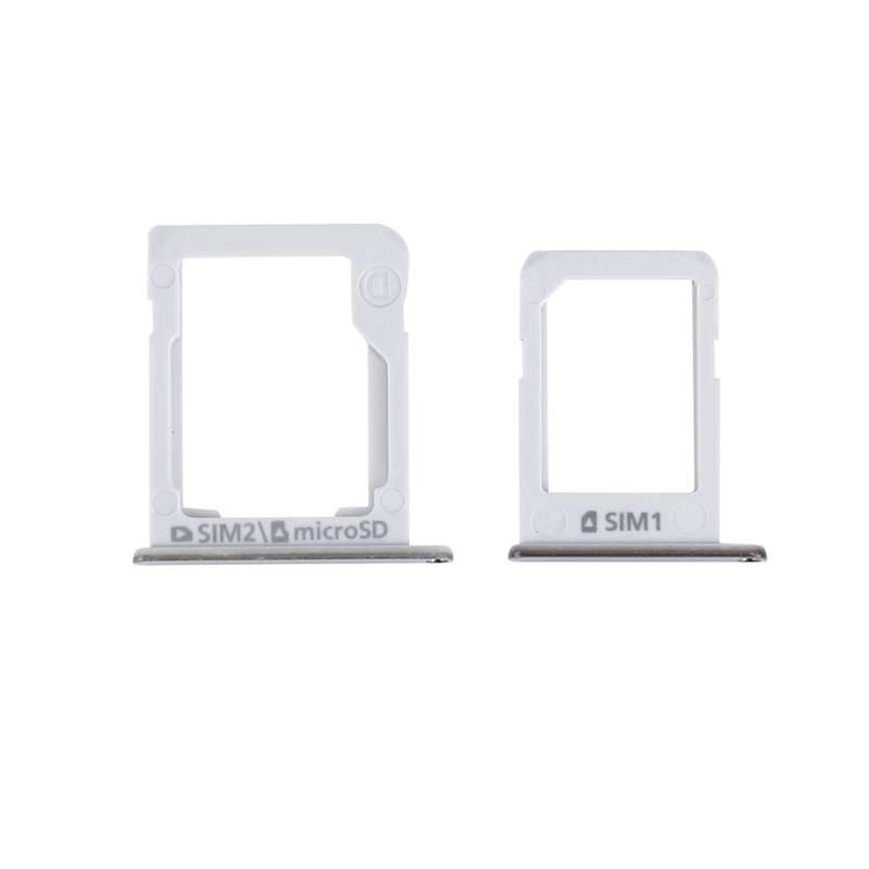 For Galaxy E5 (Dual SIM Version) SIM Card Tray + Micro SD / SIM Card Tray (Silver)