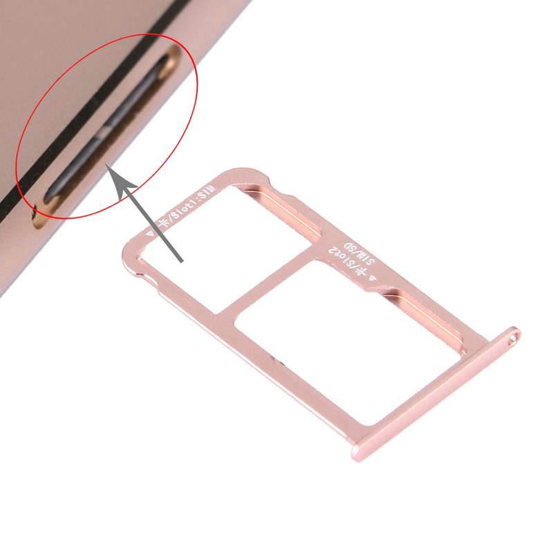 For Huawei Honor V8 Nano SIM + Micro SD / Nano SIM Card Tray(Gold)