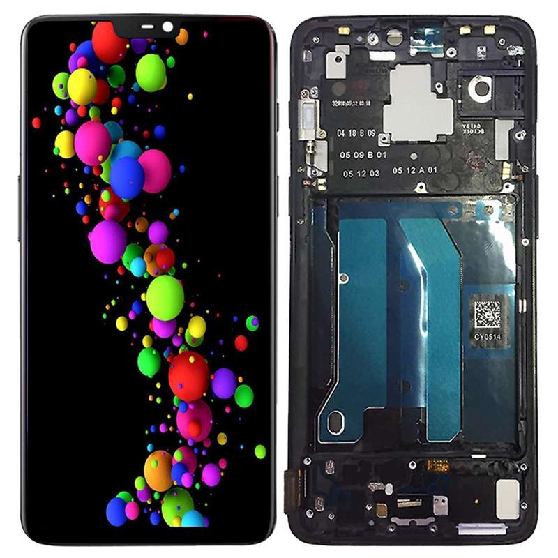 For OnePlus 6 Digitizer Full Assembly with Frame OEM LCD Screen (Black)