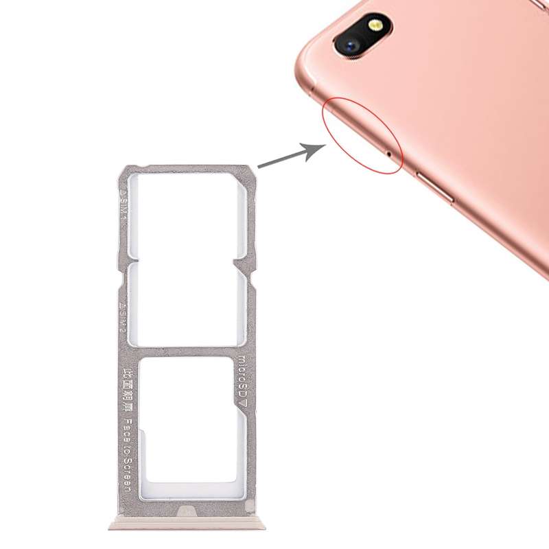 For OPPO A77 2 x SIM Card Tray + Micro SD Card Tray (Black)