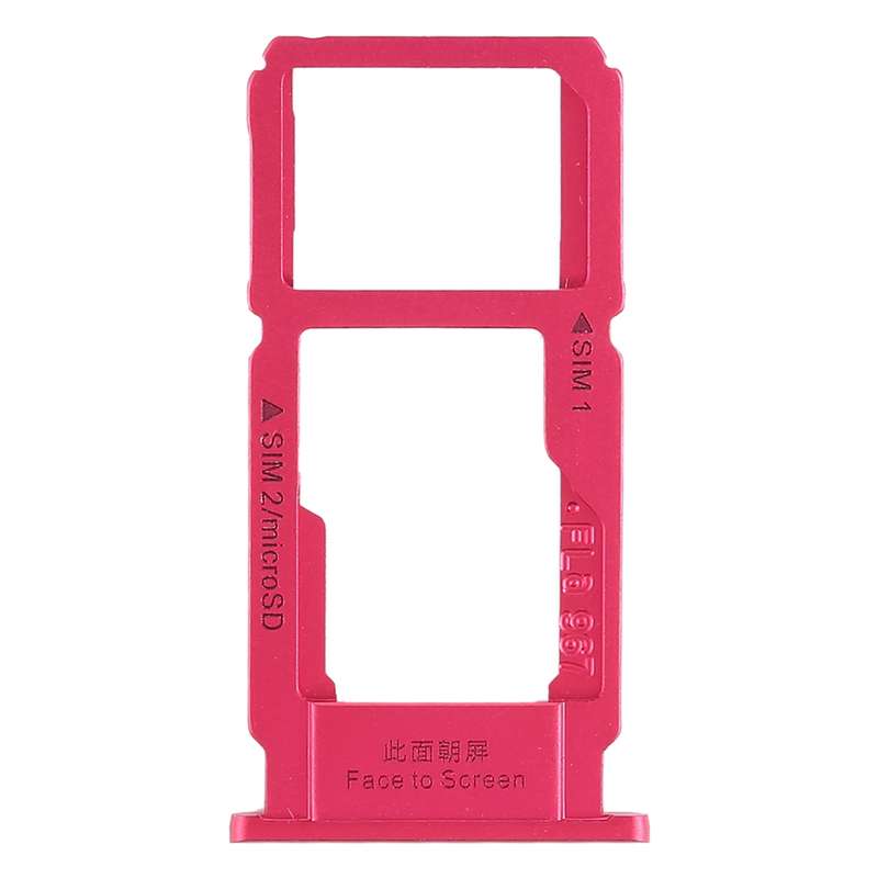 For OPPO R11s SIM Card Tray + SIM Card Tray / Micro SD Card Tray (Red)