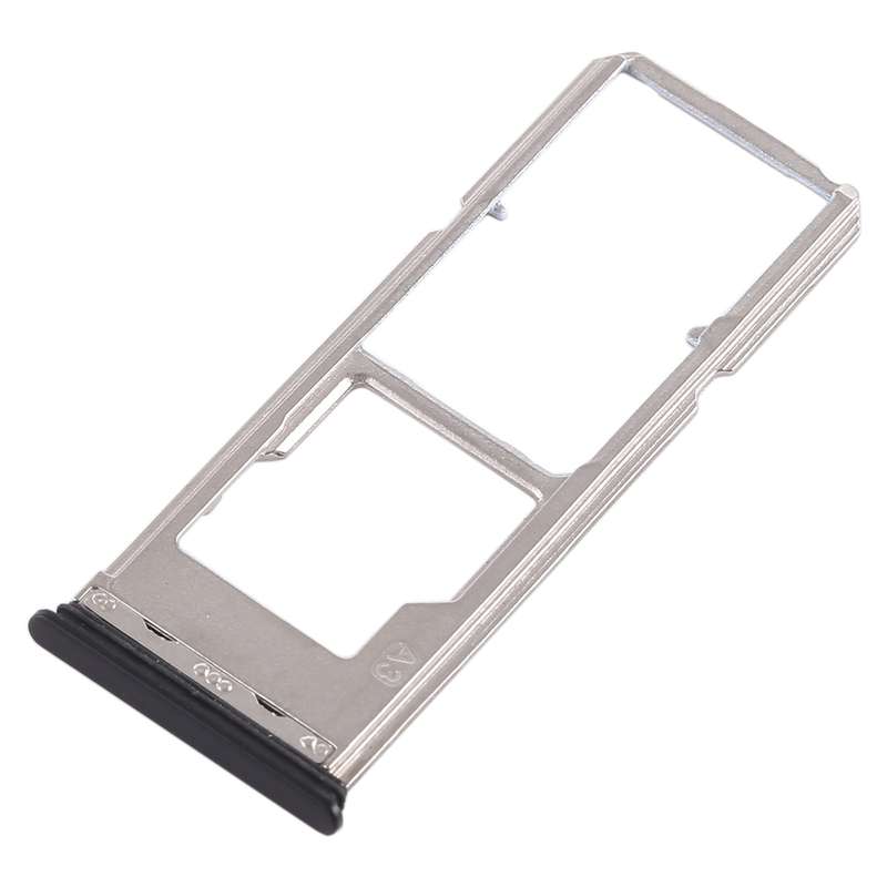 For Vivo Y53 2 x SIM Card Tray + Micro SD Card Tray (Black)