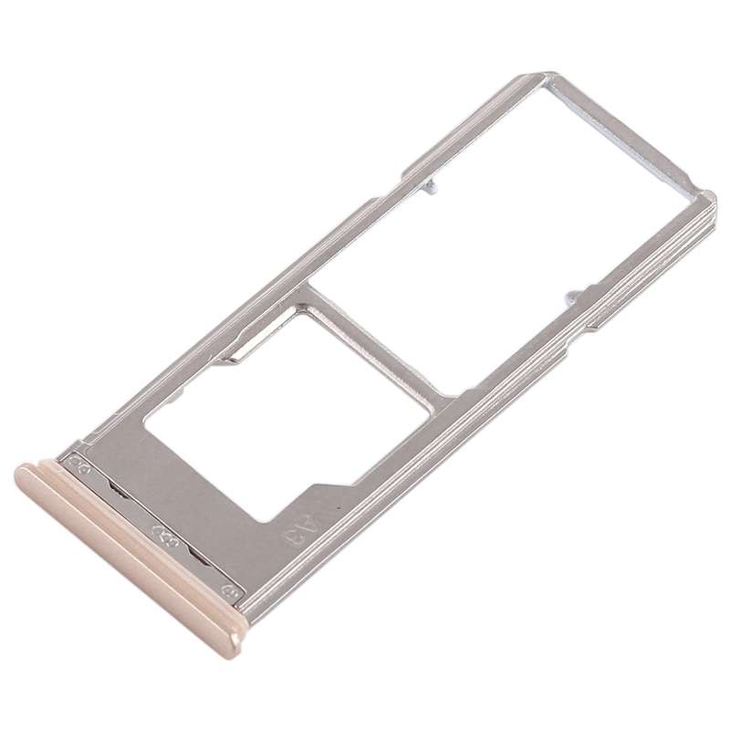 For Vivo Y53 2 x SIM Card Tray + Micro SD Card Tray (Black)