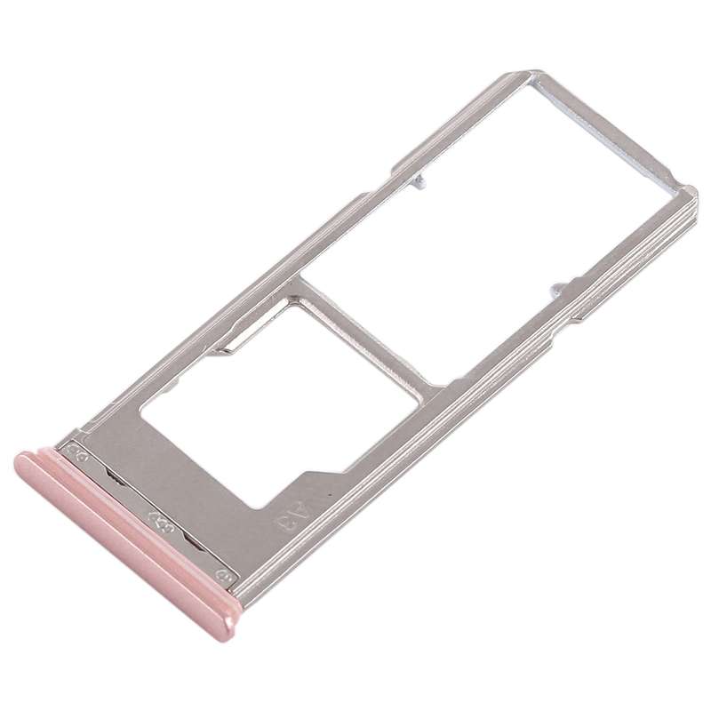 For Vivo Y53 2 x SIM Card Tray + Micro SD Card Tray (Black)