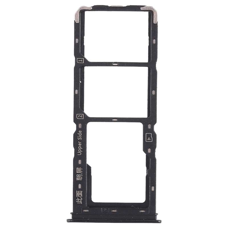 For Vivo Y93 2 x SIM Card Tray + Micro SD Card Tray (Black)