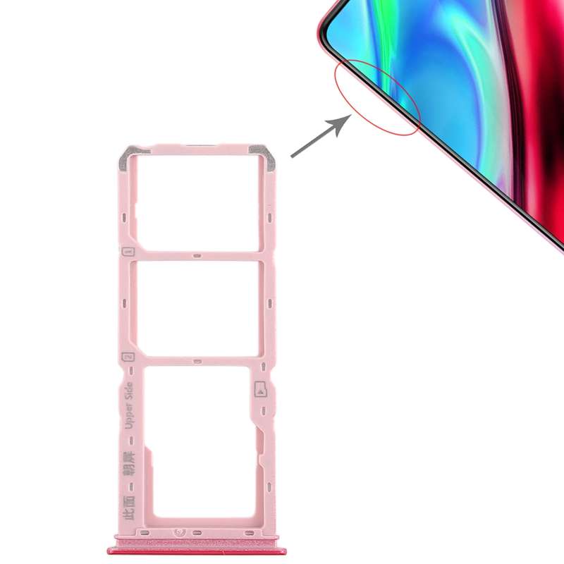 For Vivo Y93 2 x SIM Card Tray + Micro SD Card Tray (Black)